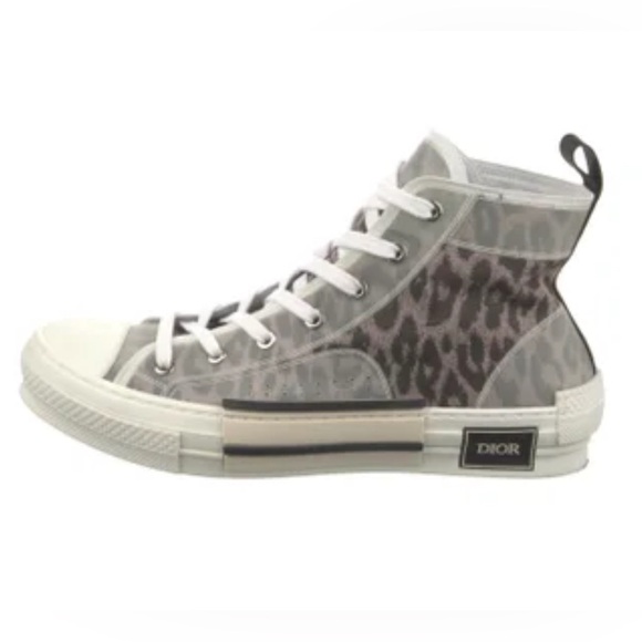 Dior B23 High-Top Sneakers Leopard Canvas Print Unisex Size 41 Women’s 10 RARE - Picture 4 of 14